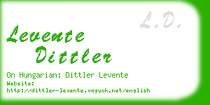 levente dittler business card